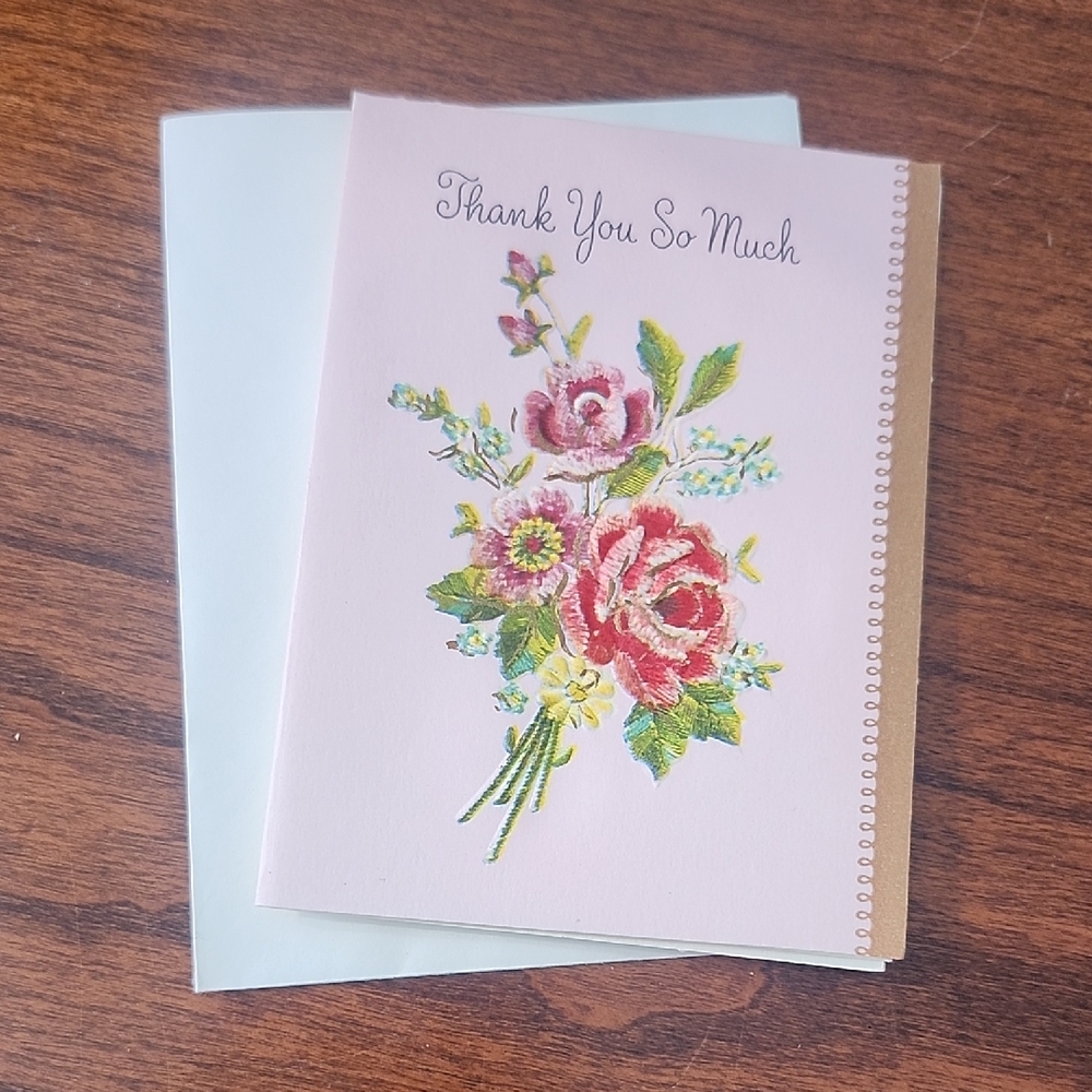 Vintage Floral Thank You Card